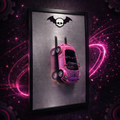 Quadro Automotivo Gótico com Miniatura Rosa – Edição Colecionável Premium