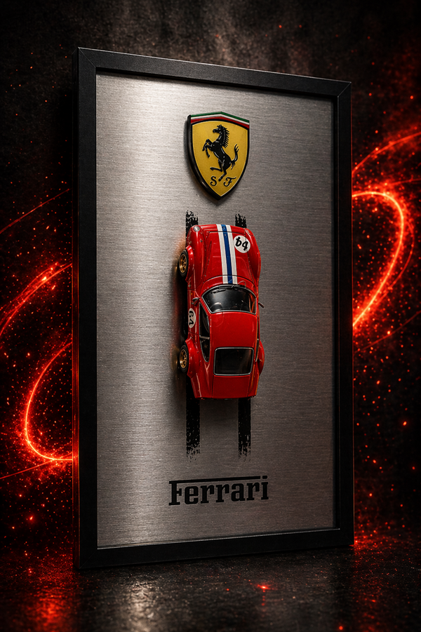 Quadro Decorativo Ferrari 3D Premium – Miniatura em Alto Relevo | Gênios do Acrílico