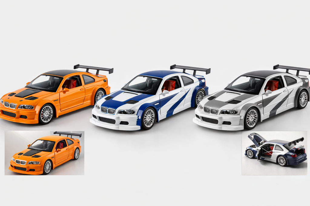Miniatura BMW M3 GTR E46 1:24 – Edição Colecionador Most Wanted