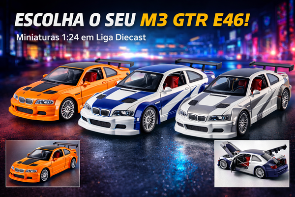 Miniatura BMW M3 GTR E46 1:24 – Edição Colecionador Most Wanted