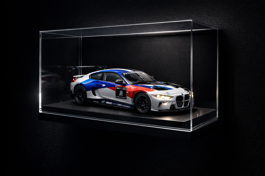 Miniatura BMW M4 GT3 1:24 – Edição Racing Premium em Metal com Som e Iluminação