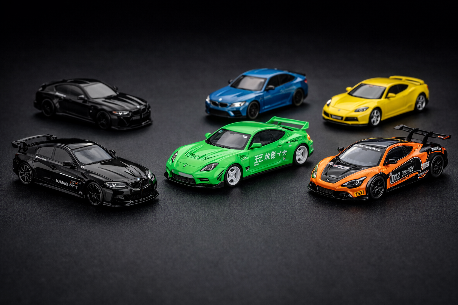 Miniaturas Mini GT 1:64 – Coleção Kaido Racing Edition | BMW, Nissan, Lamborghini e Supercars Premium