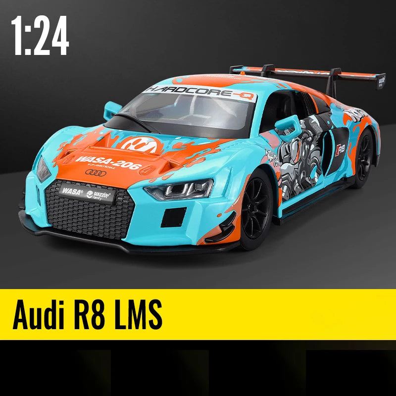 Miniatura BMW M4 GT3 1:24 – Edição Racing Premium em Metal com Som e Iluminação