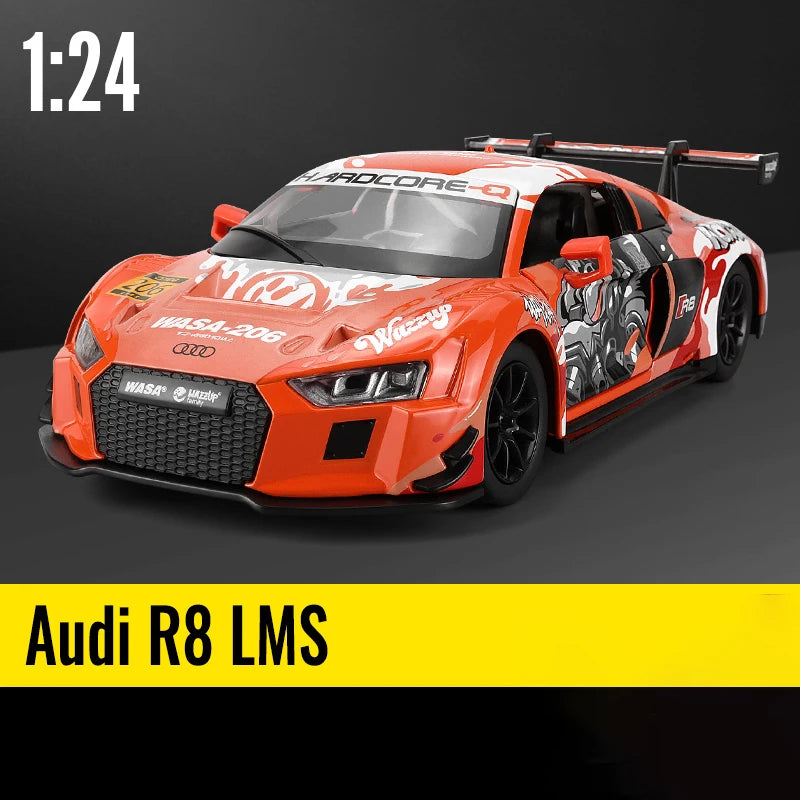 Miniatura BMW M4 GT3 1:24 – Edição Racing Premium em Metal com Som e Iluminação
