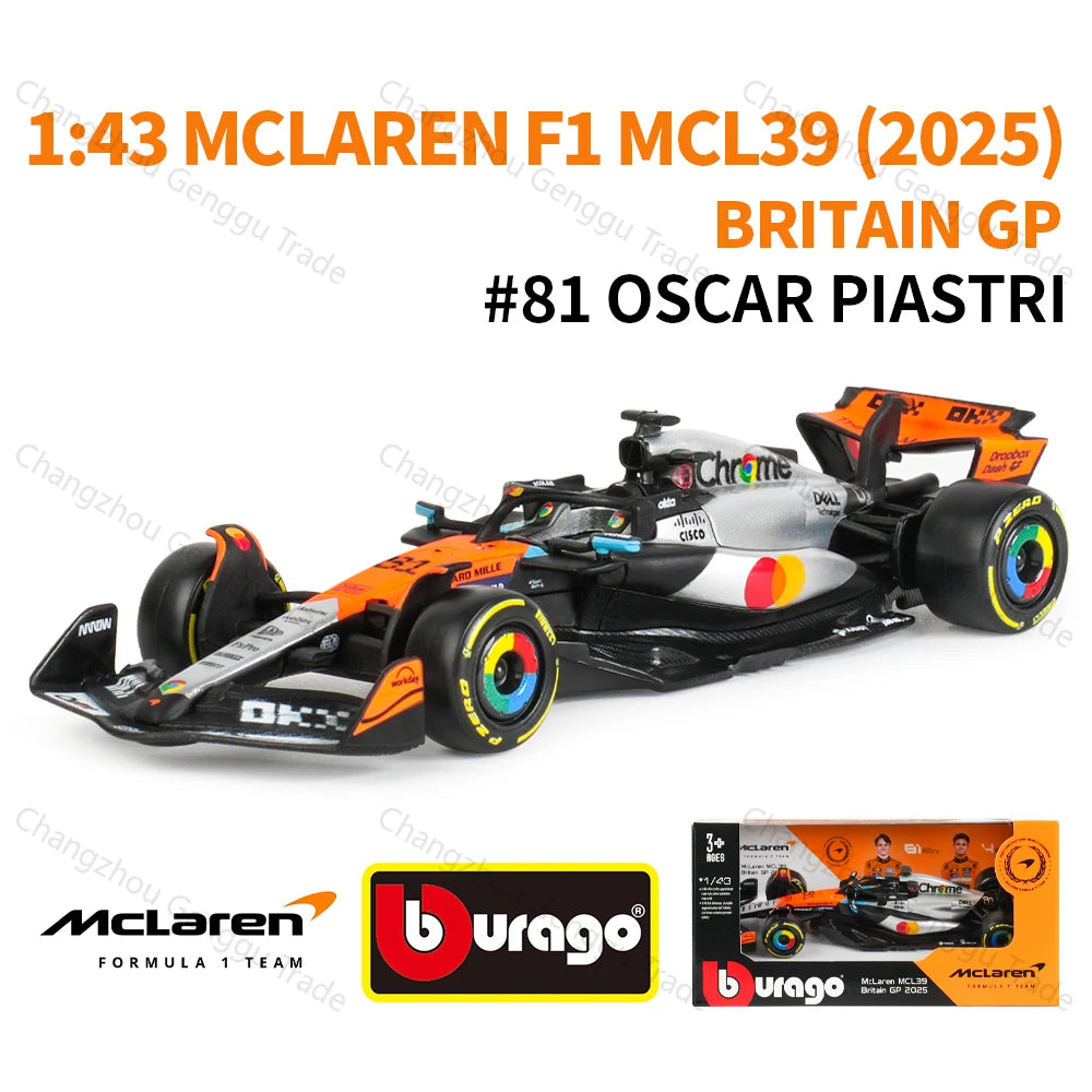 Bburago 1:43 2025 Ferrari SF25 RB21 W16 MCL39 AMR25 A525 F1 Racing Formula Car Static Simulation Diecast Alloy Model Car