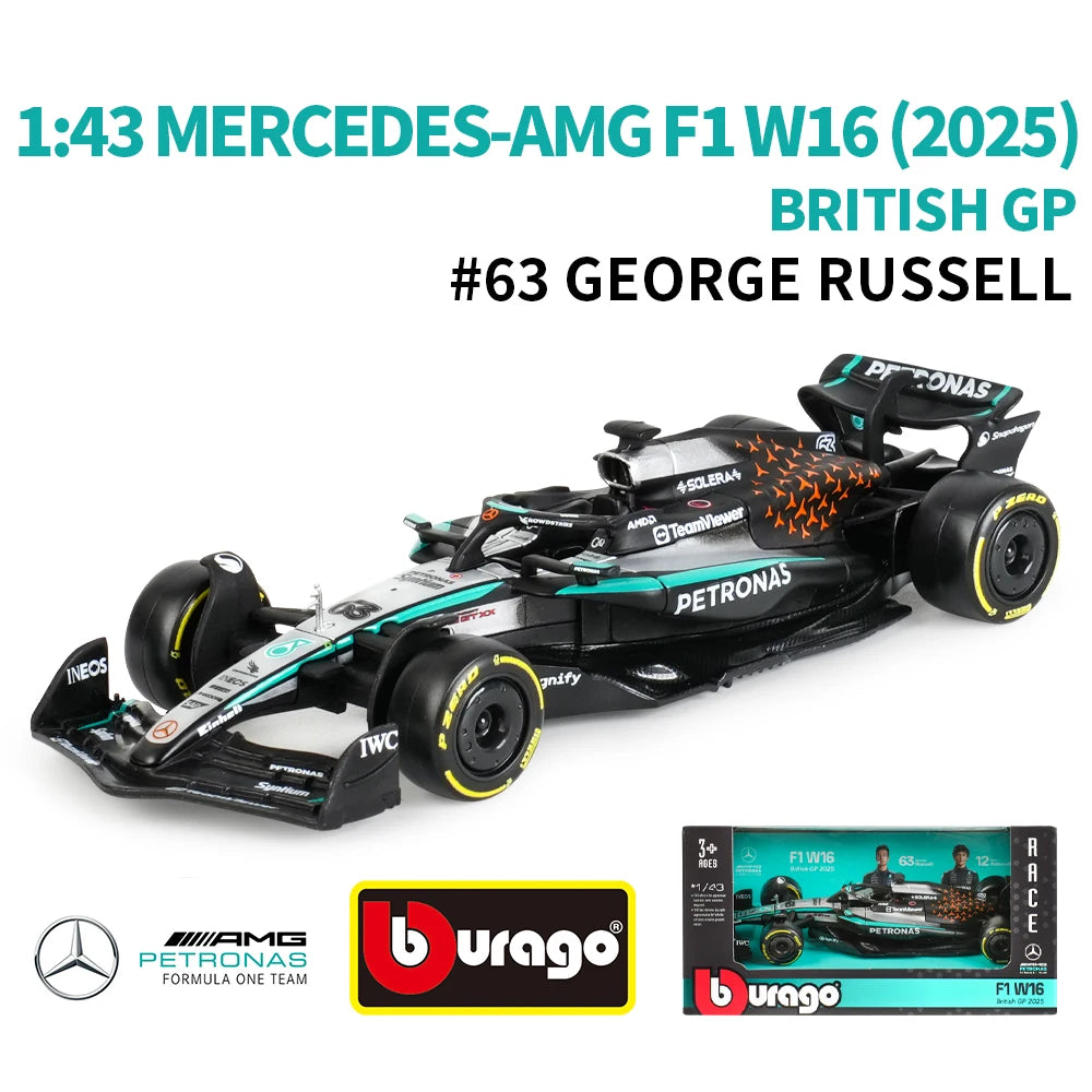 Bburago 1:43 2025 Ferrari SF25 RB21 W16 MCL39 AMR25 A525 F1 Racing Formula Car Static Simulation Diecast Alloy Model Car