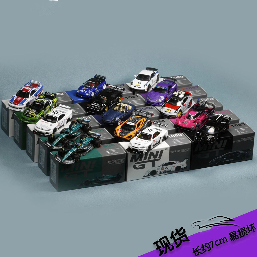 Miniaturas Mini GT 1:64 – Coleção Kaido Racing Edition | BMW, Nissan, Lamborghini e Supercars Premium