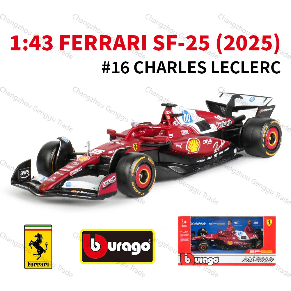 Bburago 1:43 2025 Ferrari SF25 RB21 W16 MCL39 AMR25 A525 F1 Racing Formula Car Static Simulation Diecast Alloy Model Car
