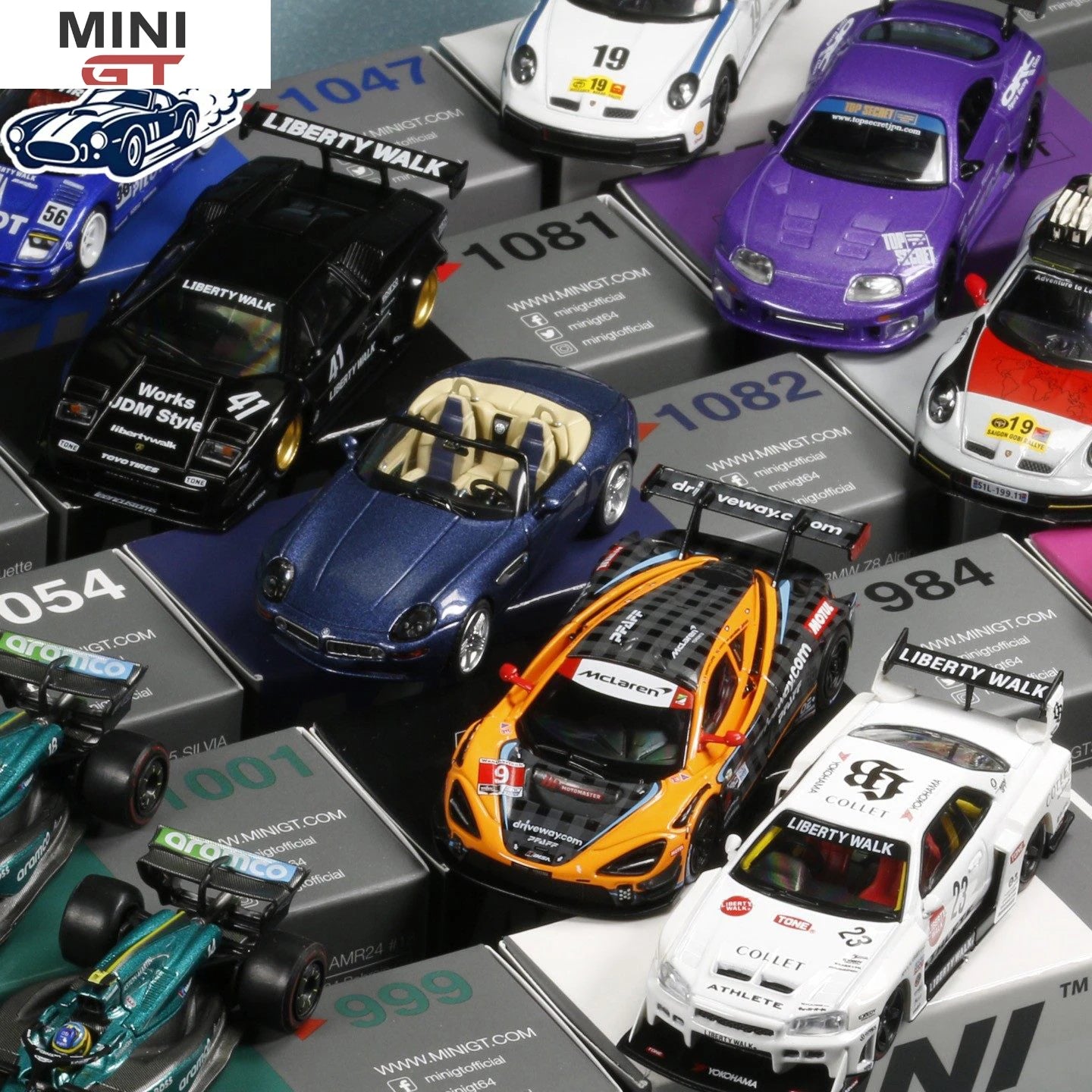 Miniaturas Mini GT 1:64 – Coleção Kaido Racing Edition | BMW, Nissan, Lamborghini e Supercars Premium