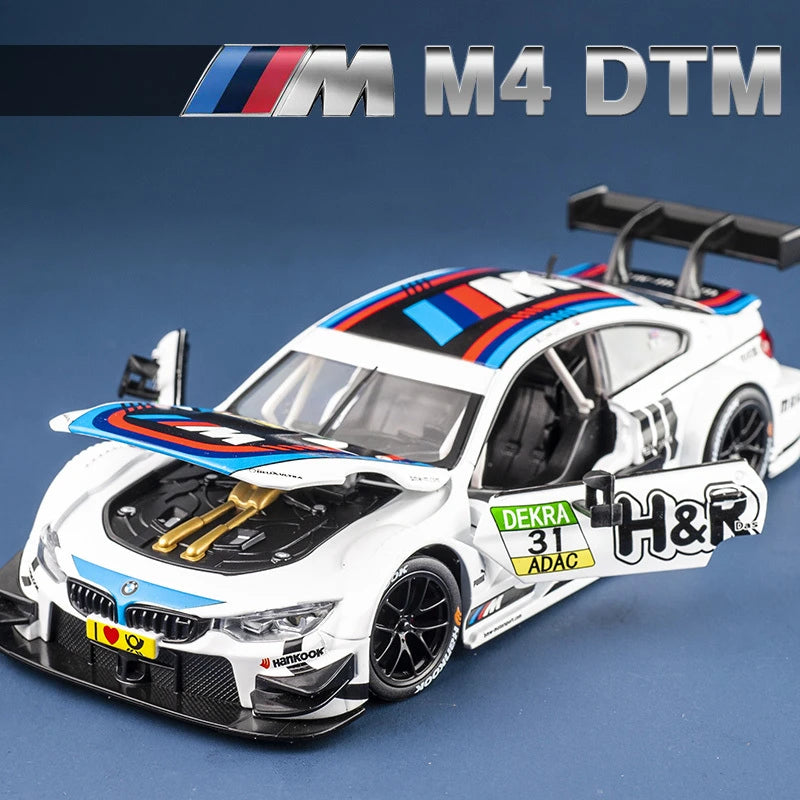 Miniatura BMW M4 GT3 1:24 – Edição Racing Premium em Metal com Som e Iluminação