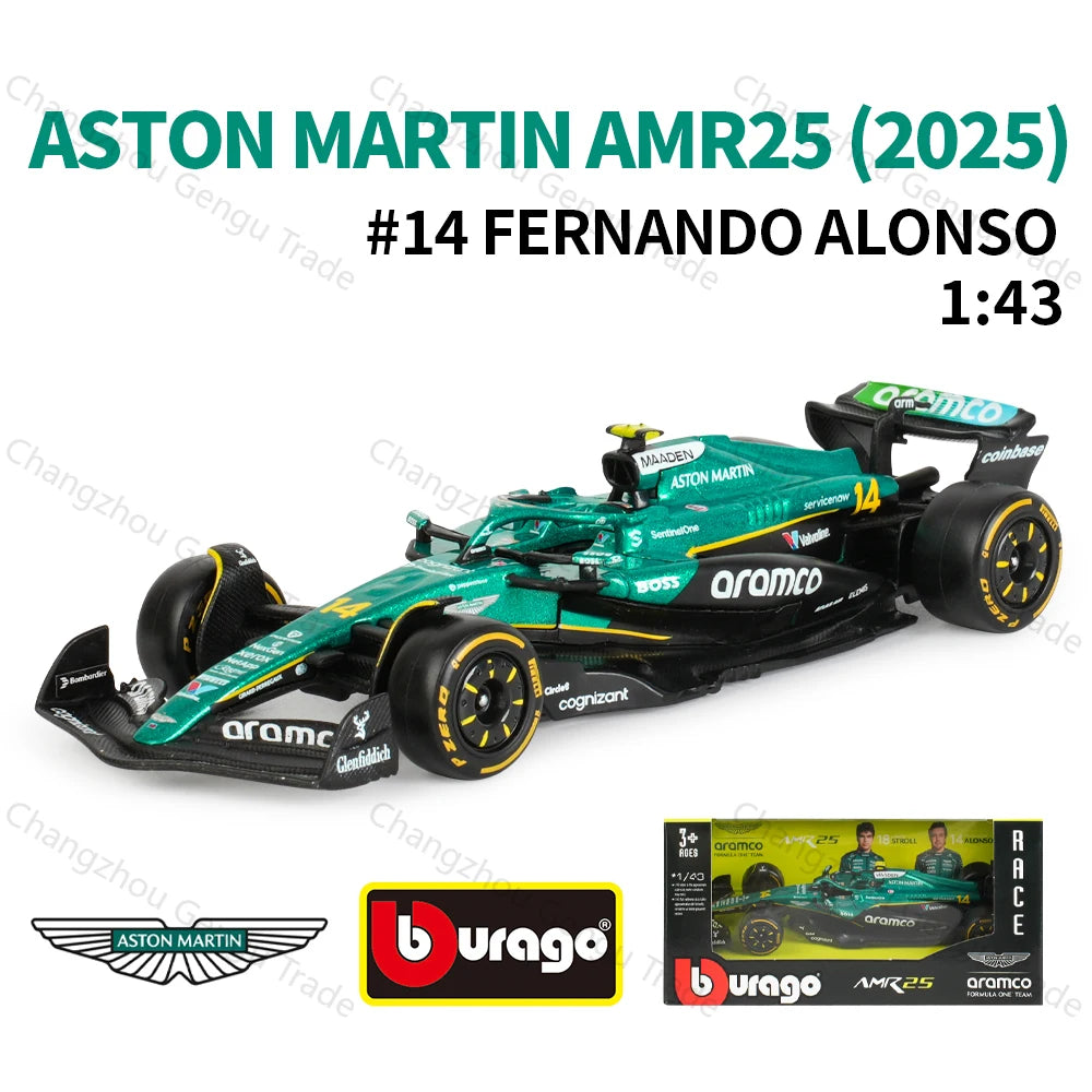 Bburago 1:43 2025 Ferrari SF25 RB21 W16 MCL39 AMR25 A525 F1 Racing Formula Car Static Simulation Diecast Alloy Model Car