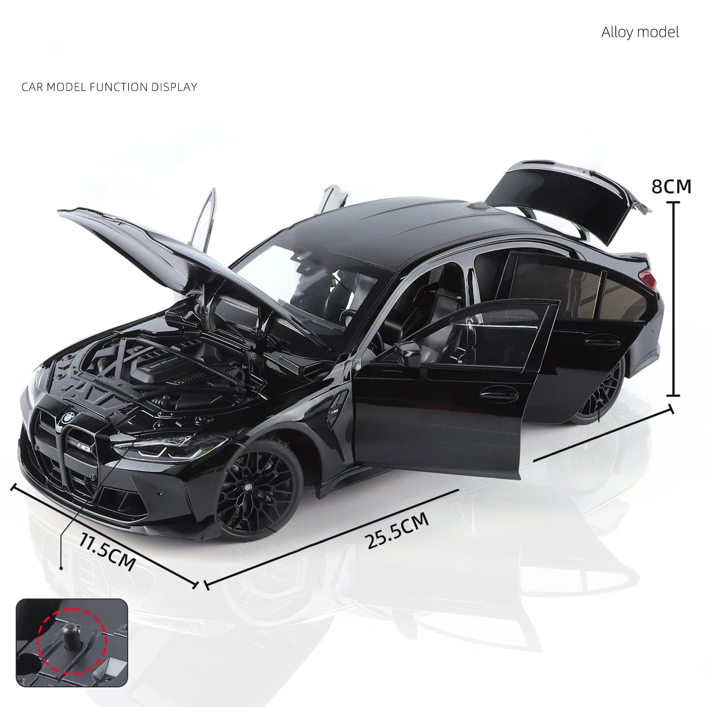 BMW M3 CS G80 1:18 – Edição M Power Performance em Metal Colecionável