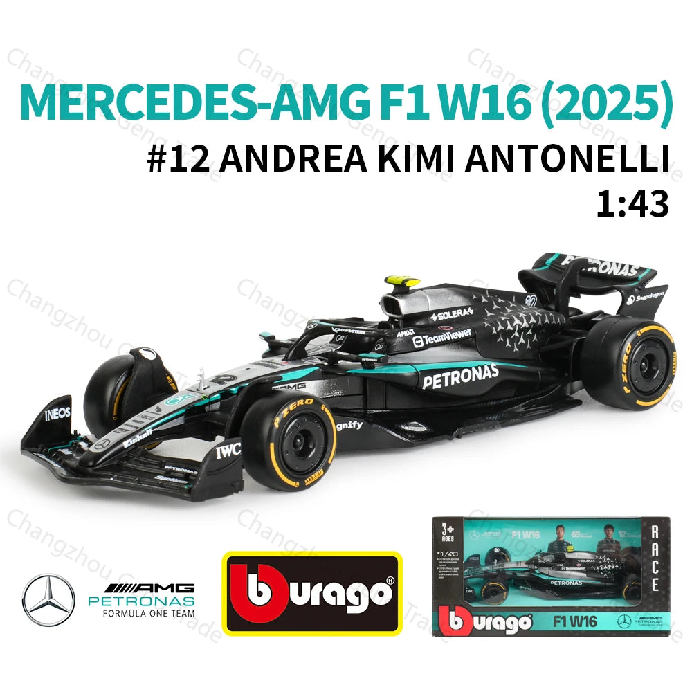Bburago 1:43 2025 Ferrari SF25 RB21 W16 MCL39 AMR25 A525 F1 Racing Formula Car Static Simulation Diecast Alloy Model Car