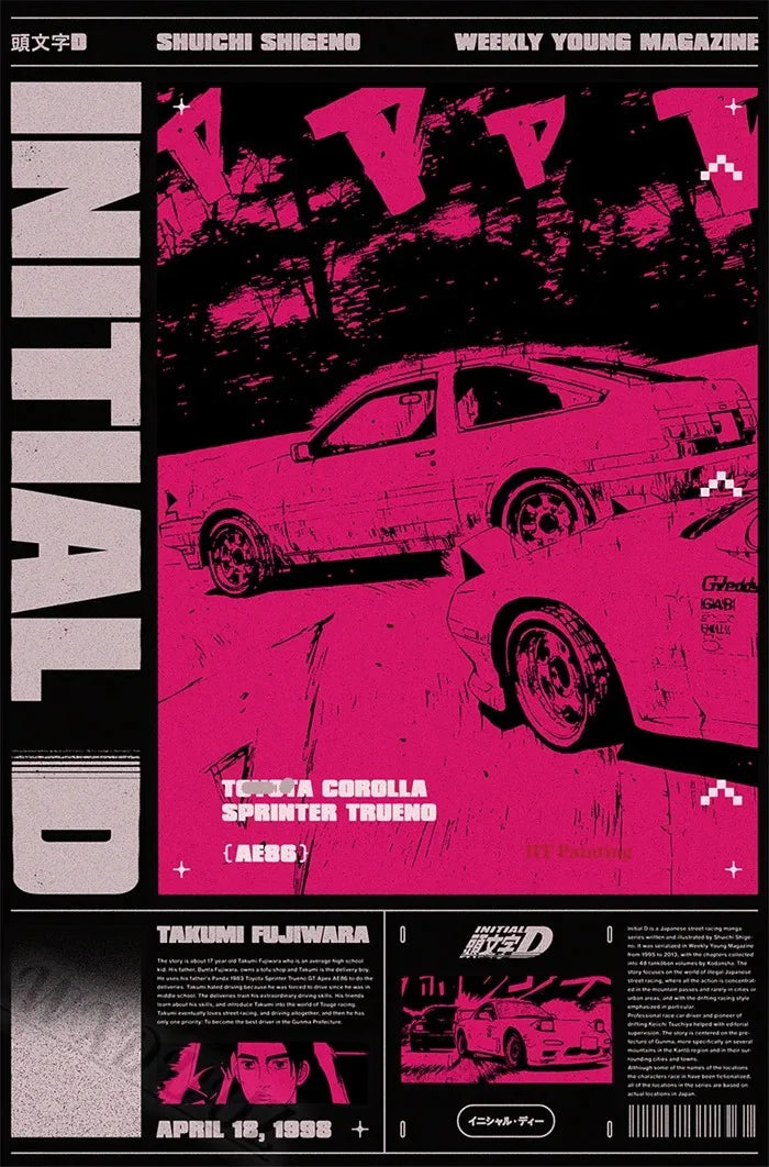 Poster Retrô JDM – Carros Japoneses dos Anos 80