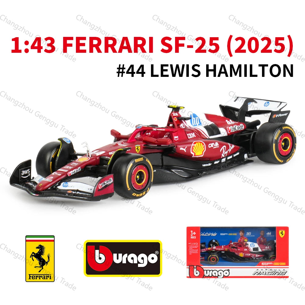 Bburago 1:43 2025 Ferrari SF25 RB21 W16 MCL39 AMR25 A525 F1 Racing Formula Car Static Simulation Diecast Alloy Model Car