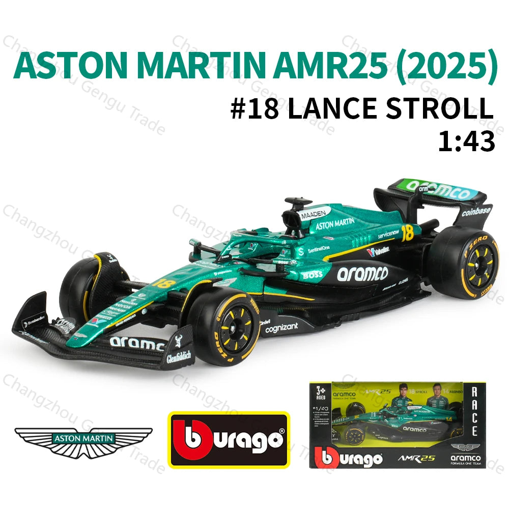 Bburago 1:43 2025 Ferrari SF25 RB21 W16 MCL39 AMR25 A525 F1 Racing Formula Car Static Simulation Diecast Alloy Model Car