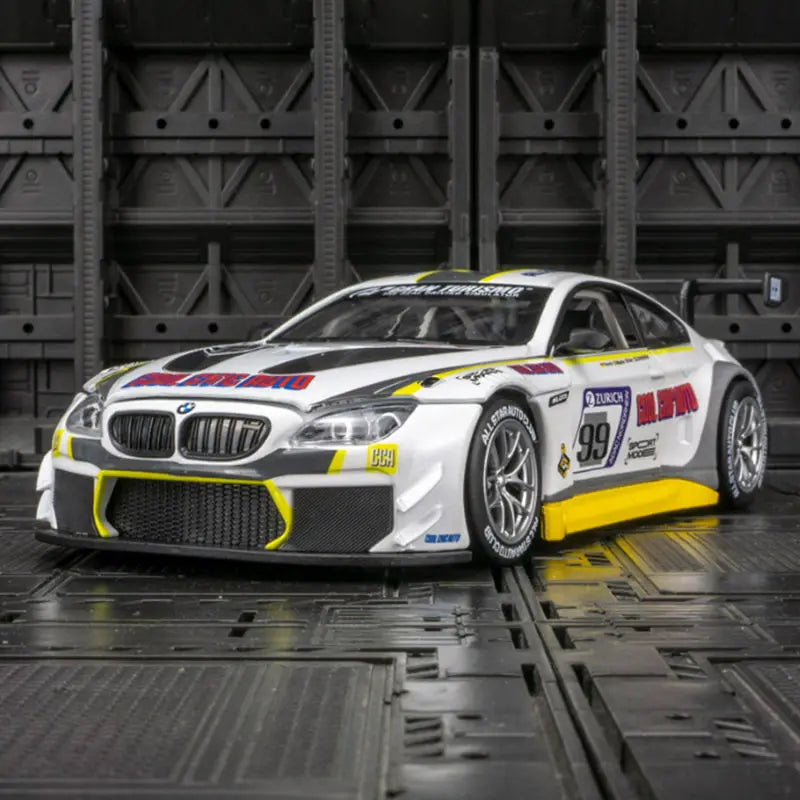 Miniatura BMW M4 GT3 1:24 – Edição Racing Premium em Metal com Som e Iluminação